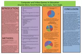 Computer and Video Games In Education Amanda Sikora, Randi Markley, Kayla Lewis, Travis Siegle