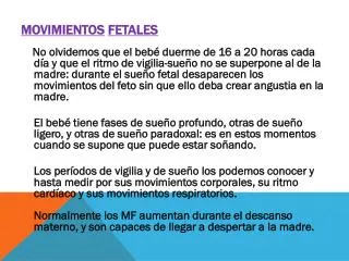 movimientos fetales