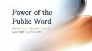 Power of the Public Word