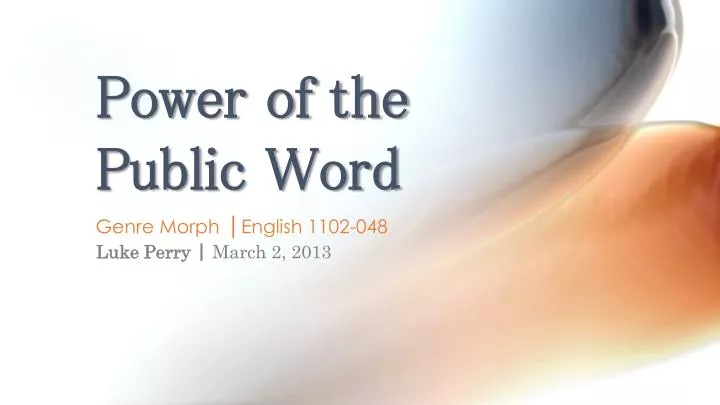 power of the public word