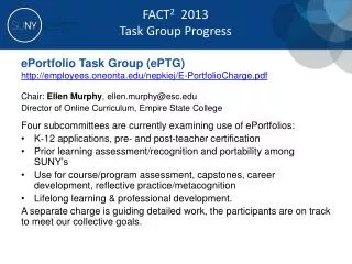 e Portfolio Task Group ( ePTG )