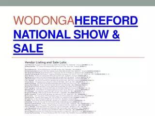 Wodonga Hereford National Show &amp; Sale