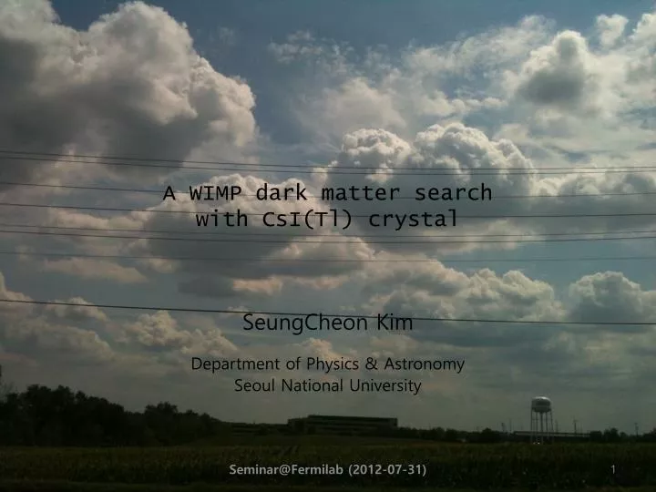 a wimp dark matter search with csi tl crystal