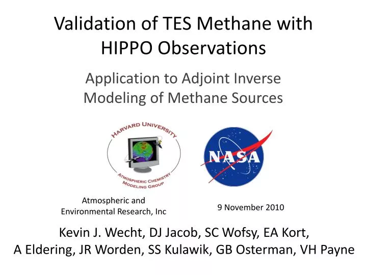 validation of tes methane with hippo observations