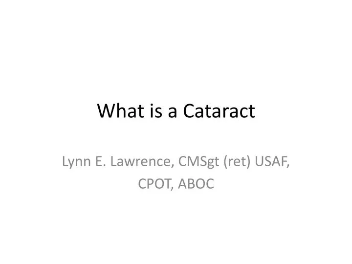 what is a cataract