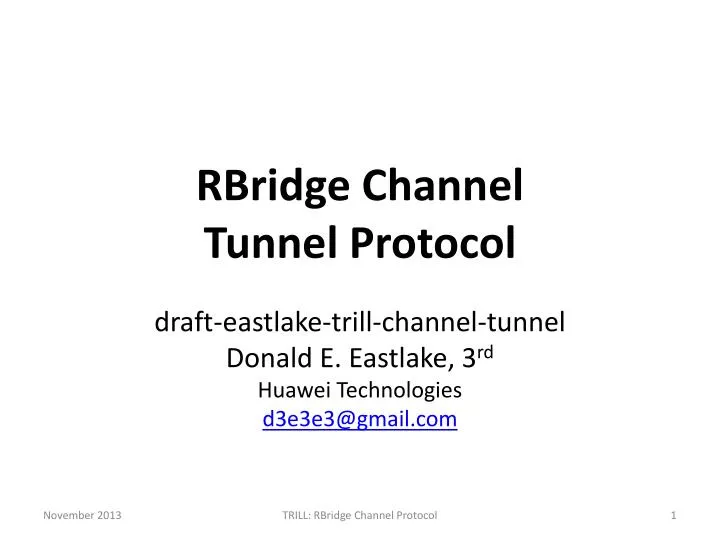 rbridge channel tunnel protocol