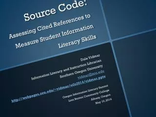 Source Code: Assessing Cited References to Measure Student Information Literacy Skills