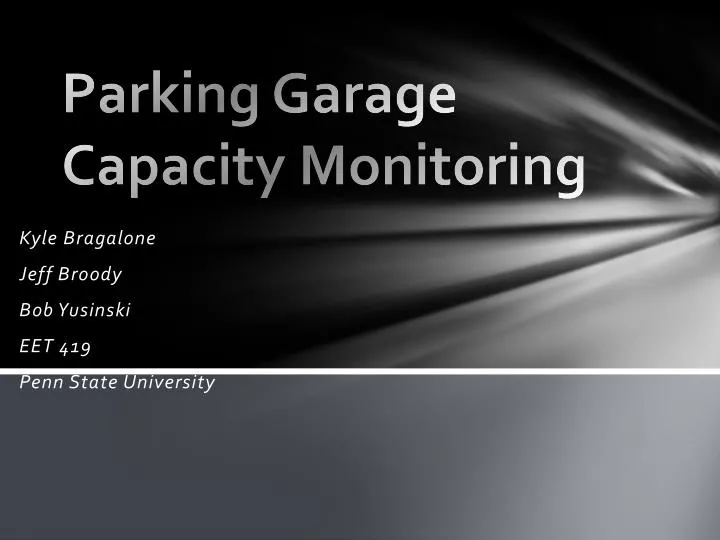 parking garage capacity monitoring