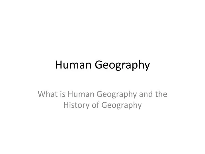 human geography