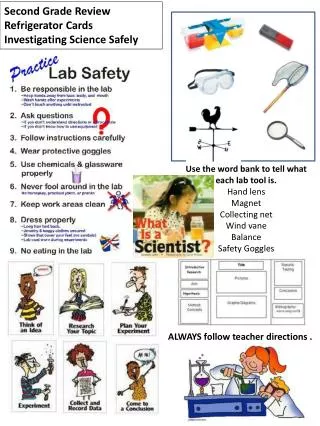 Second Grade Review Refrigerator Cards Investigating Science Safely