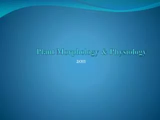 Plant Morphology &amp; Physiology