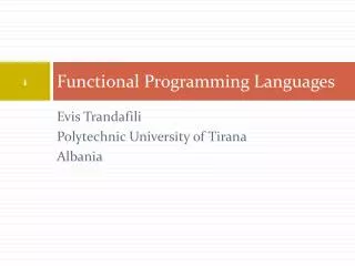 Functional Programming Languages