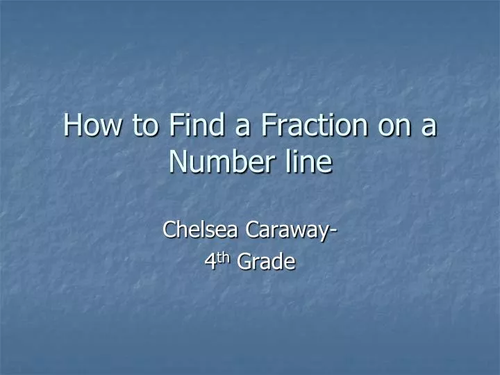 how to find a fraction on a number line
