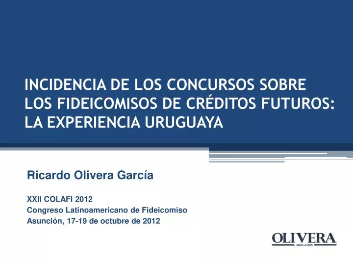 incidencia de los concursos sobre los fideicomisos de cr ditos futuros la experiencia uruguaya