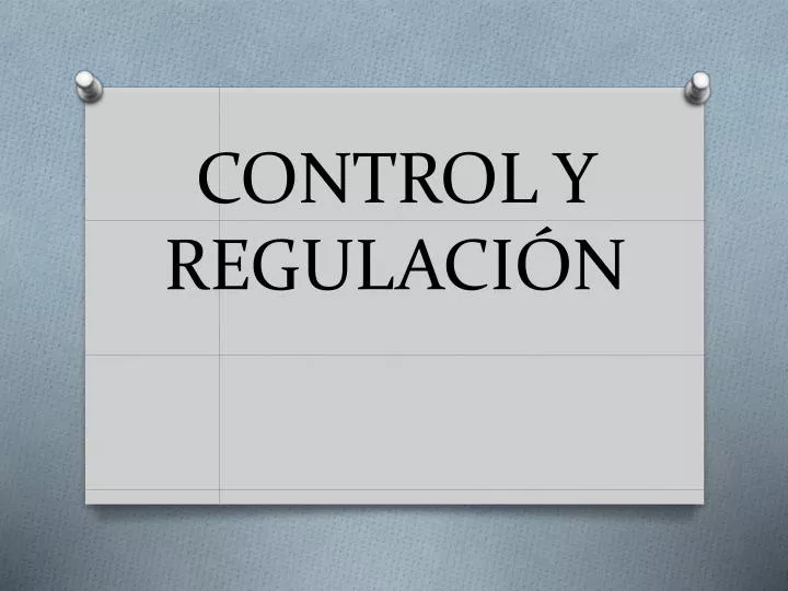 control y regulaci n