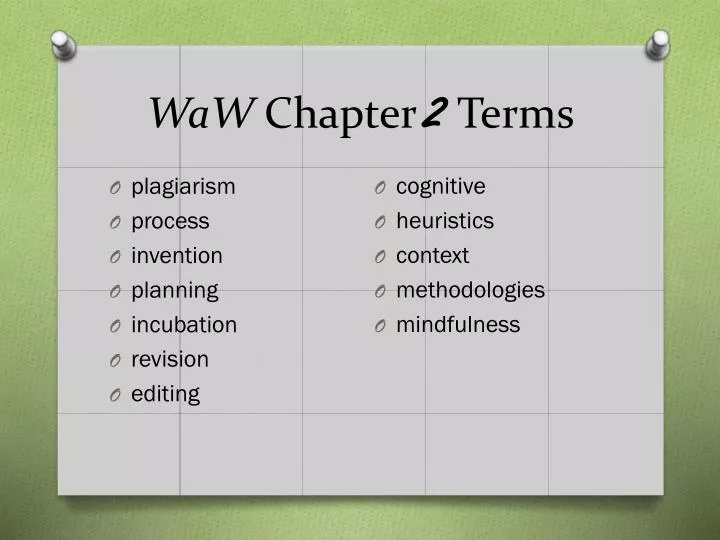 waw chapter 2 terms