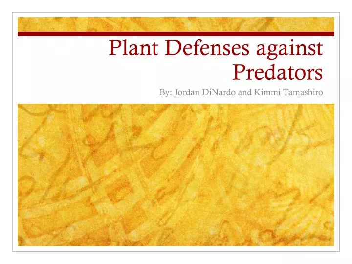 plant defenses against predators
