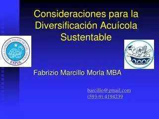 consideraciones para la diversificaci n acu cola sustentable