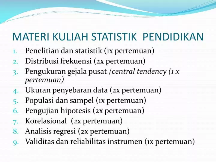 materi kuliah statistik pendidikan