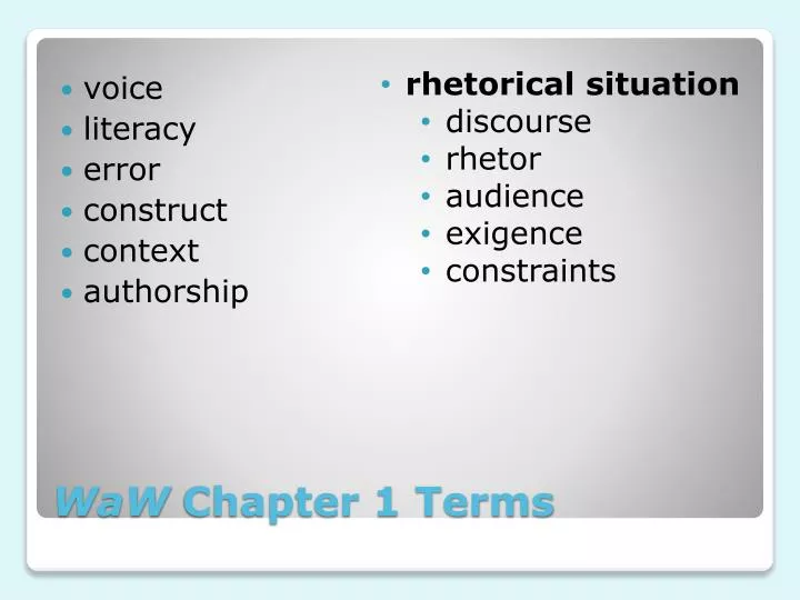 waw chapter 1 terms