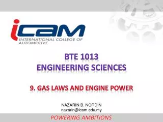 BTE 1013 ENGINEERING SCIENCEs