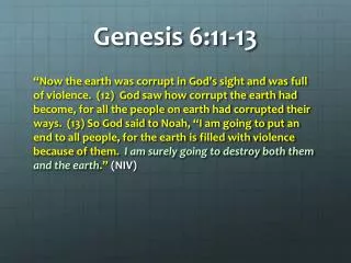 Genesis 6:11-13