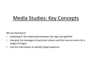 Media Studies: Key Concepts