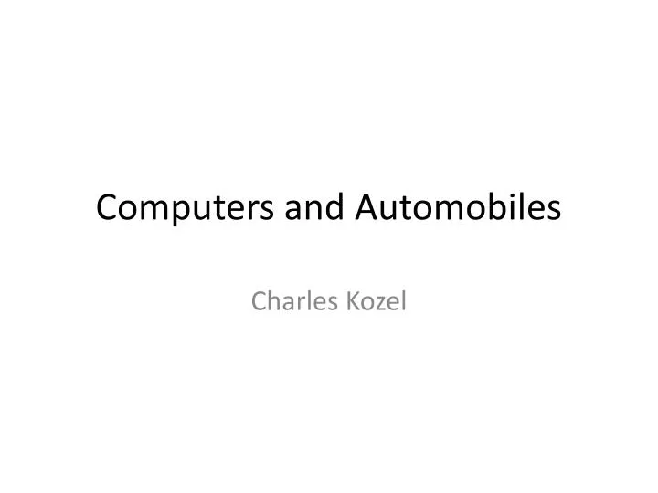 computers and automobiles