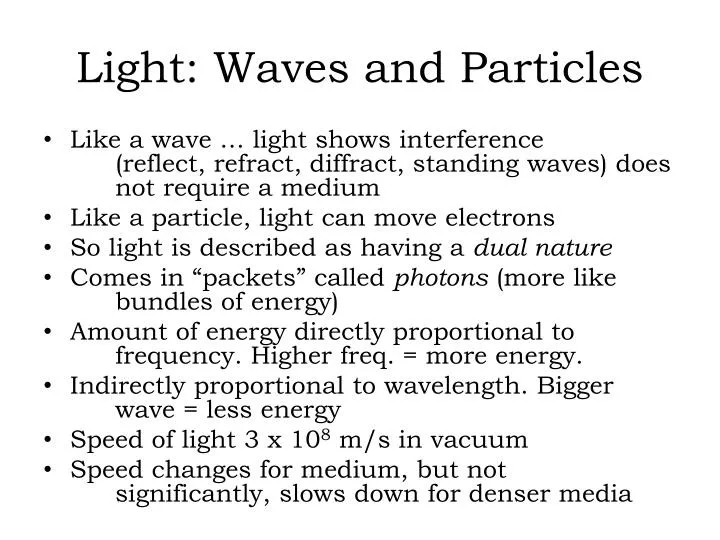light waves and particles