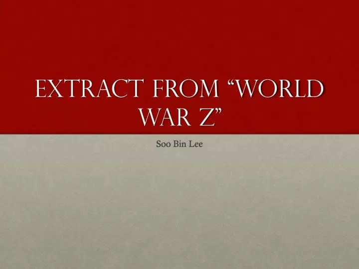 extract from world war z