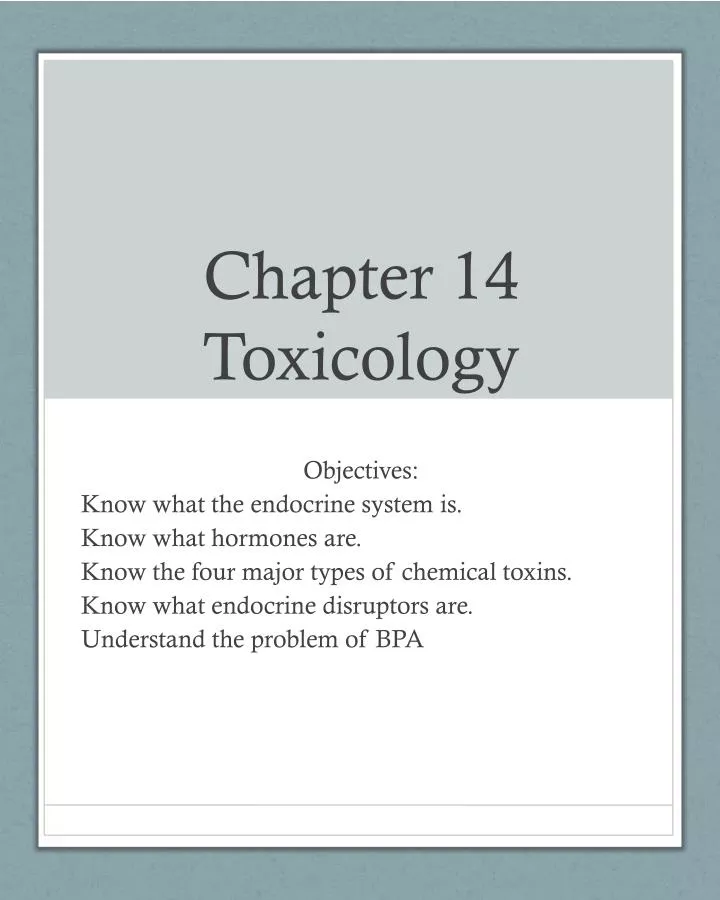 chapter 14 toxicology