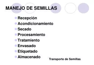 manejo de semillas