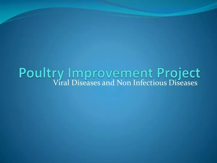 poultry improvement project