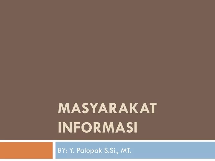 masyarakat informasi