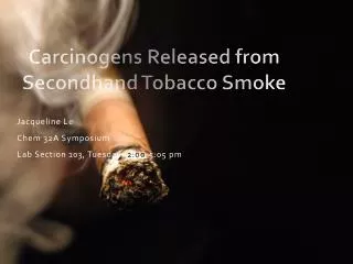 Carcinogens Released from Secondhand Tobacco Smoke