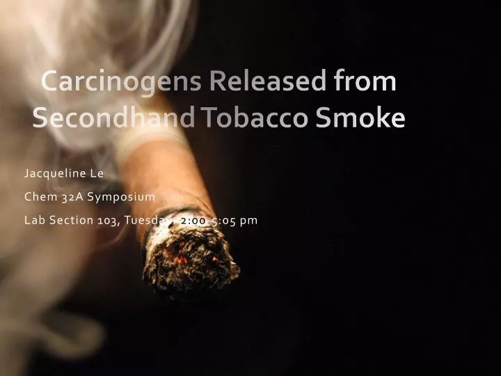 carcinogens released from secondhand tobacco smoke