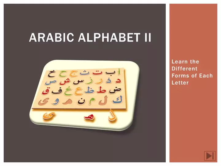 arabic alphabet ii