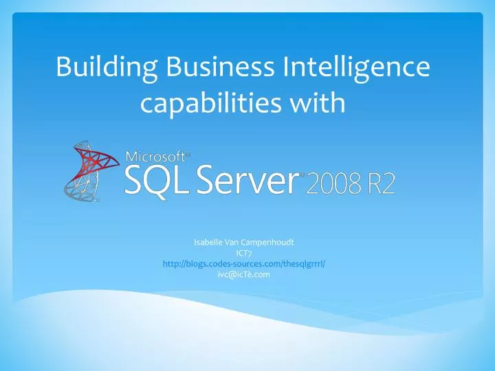 building business intelligence capabilities with