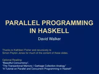 Parallel Programming in Haskell