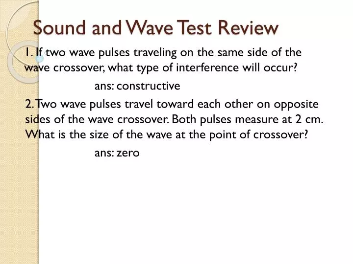 sound and wave test review