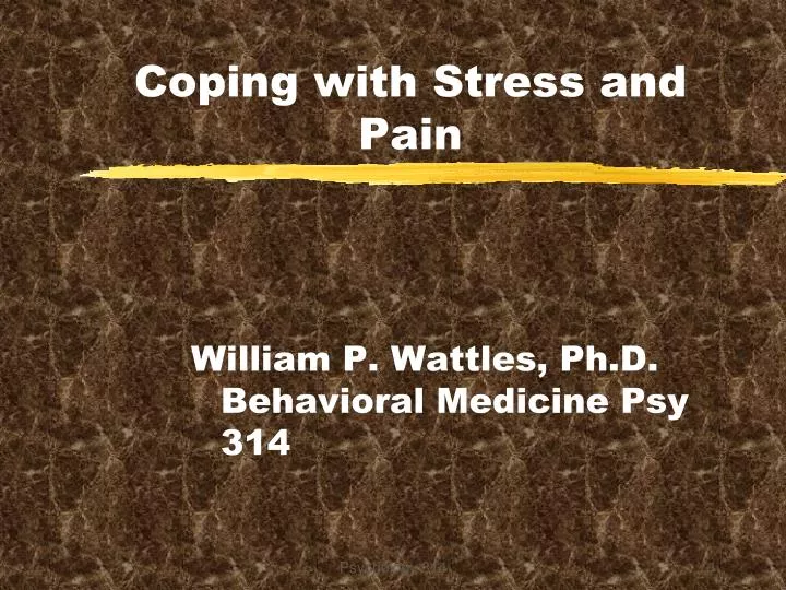 coping with stress and pain