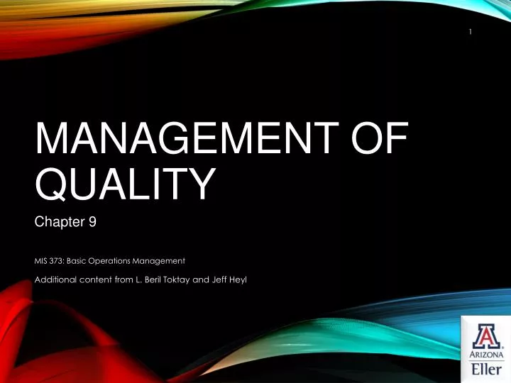 management of quality