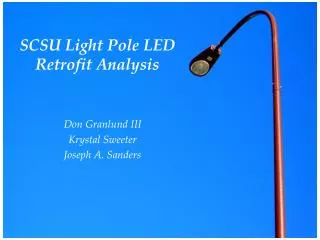 SCSU Light Pole LED Retrofit Analysis
