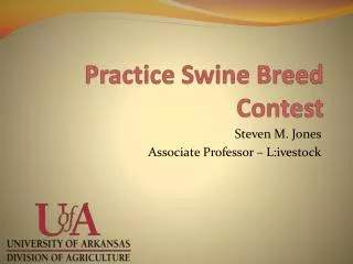 Practice Swine Breed Contest