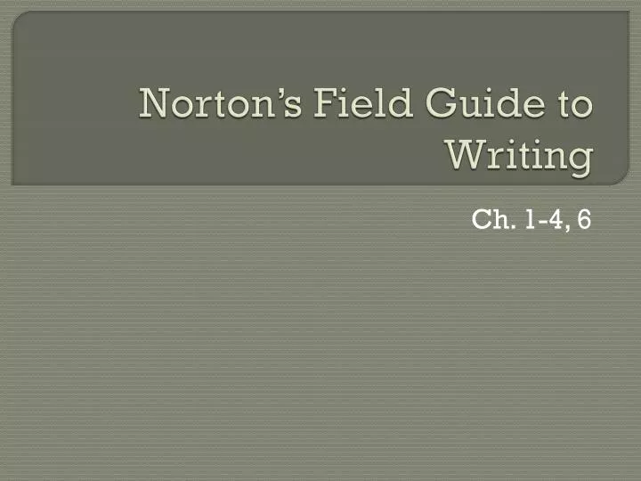 norton s field guide to writing