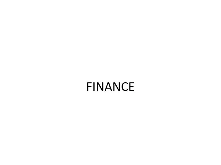 finance