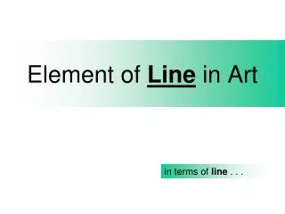 Element of Line in Art