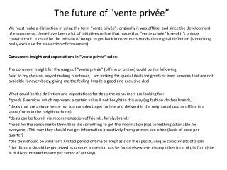 the future of vente priv e
