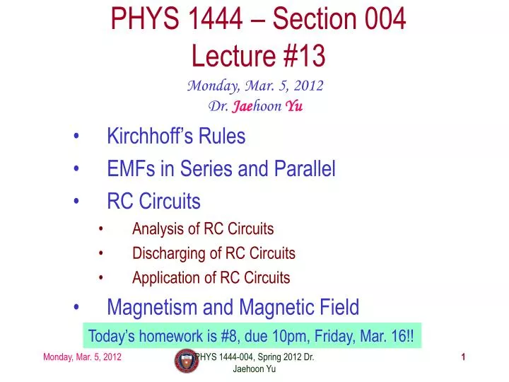 phys 1444 section 004 lecture 13