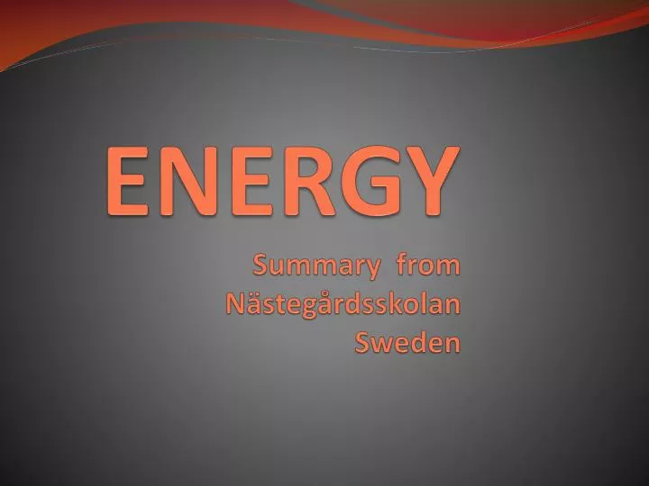 energy summary from n steg rdsskolan sweden